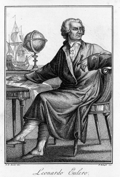 スイスの数学者、レオンハルト・オイラー（1707〜1783）の肖像。 作： Unknown artist