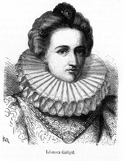 マリー・ド・メディシスの腹心であるアンクレのマレシャル（1568-1617）、レオノーラ・ドリ（またはドシ）・ディット・ガリガイの肖像 - アンリ・マルタンの「フランス民衆史」（19世紀）に掲載。19世紀のものです。 作： Unknown artist
