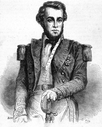 ベロ大尉（1826-1853）の肖像 - 「Les Contemporains」に掲載、19世紀後半。 作： Unknown artist