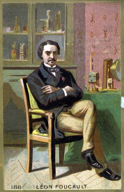 Léon Foucault (1819 - 1868)のオフィスでの肖像。 作： Unknown artist