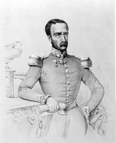 Louis Eugène Cavaignac (1802 - 1857), フランスの将軍、政治家の肖像。1848年のエングレーヴィング。 作： Unknown artist
