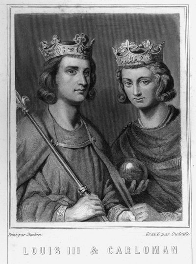 フランス王ルイ3世（863年頃～882年頃）とフランス王カルロマン（？～884年頃）の肖像 作： Unknown artist