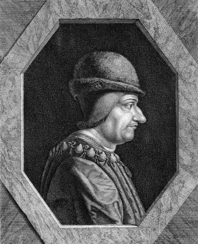 フランス王ルイ11世（1423年～1483年）の肖像。 作： Unknown artist