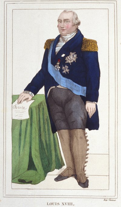 フランス王ルイ18世（1755年～1824年）の肖像 1830年の彫刻作品。 作： Unknown artist