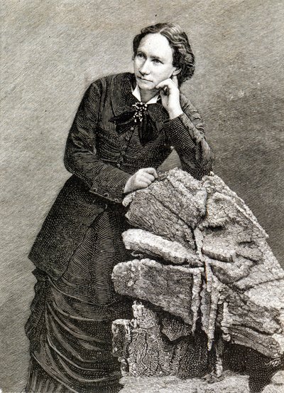 ニューカレドニア、ヌメアへの強制送還中のルイーズ・ミシェル（1830 - 1905）の肖像。1873-1880.エングレーヴィング。 作： Unknown artist