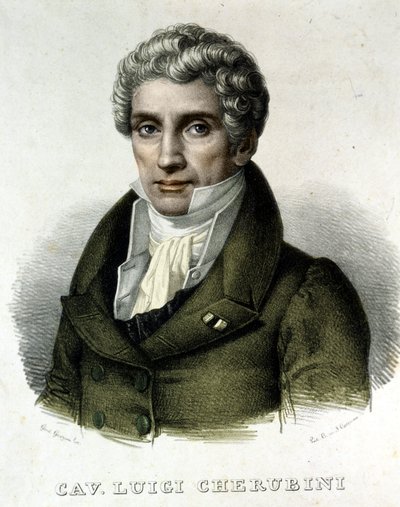 イタリアの作曲家、ルイジ・ケルビーニ（1760-1842）の肖像。 作： Unknown artist