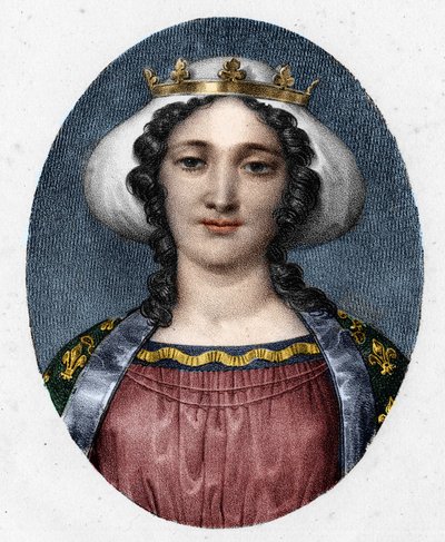 フランス王妃マルグリット・ド・プロヴァンス（1221年～1295年）の肖像。 作： Unknown artist