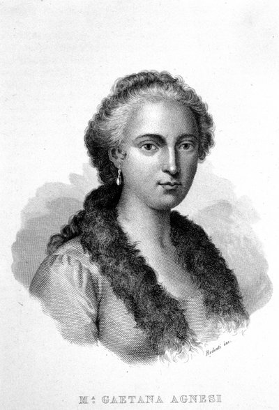 マリア・ガエターナ・アグネシ（1718-1799）の肖像。イタリアの学者であり、多趣味な哲学者。 作： Unknown artist