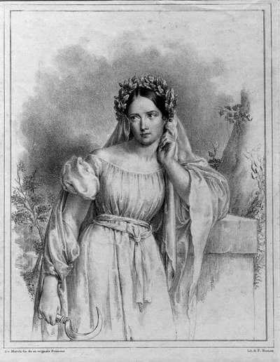 ベリーニ作「ノルマ」の歌手、マリア・ガルシア（1808-1836）のポートレート 作： Unknown artist