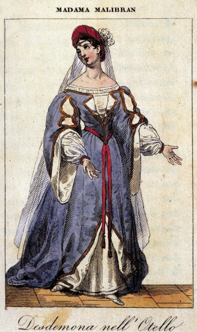 マリア・ガルシア（1808-1836）は、ジョアキーノ・ロッシーニの『オセロ』でデズデモーネ役を演じていますが、1833年にスカラ座で上演されました。 作： Unknown artist