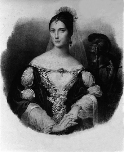 マリブラン（1808-1836）の歌手として知られるマリア・ガルシアの肖像。 作： Unknown artist