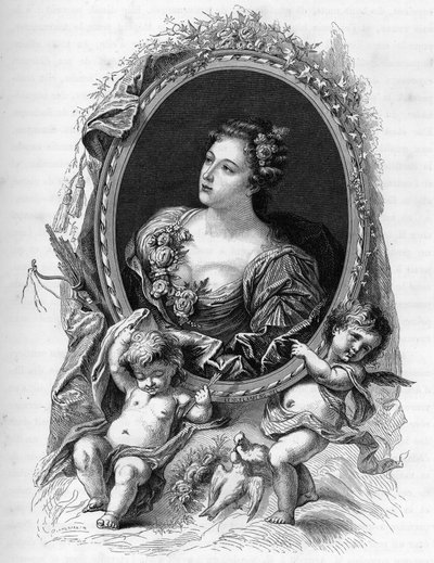マリー＝マドレーヌ（Marie Madeleine）・ドゥ・ラ・ヴューヴィル、パラベール伯爵夫人（1693-1750）の肖像 - 1862年のエングレーヴィング、初代作家による「世界の女王たち」に掲載 - JGDアルマンドーの指導のもとに出版された。 作： Unknown artist
