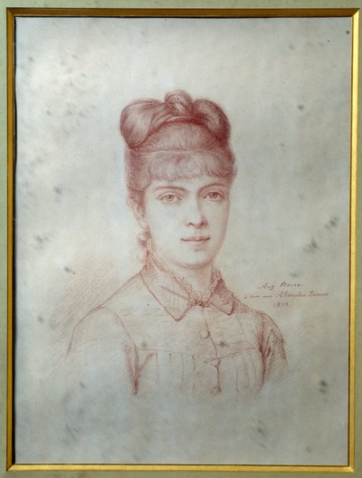 Alexandre Dumas Jr.（1824-1895）の娘、Marie Alexandrine Henriette Dumas Davy de la Pailleterie dit Colette（1860-1907）の肖像」匿名のデッサン。1878年 ヴィレール・コトレ。アレクサンドル・デュマ美術館 作： Unknown artist