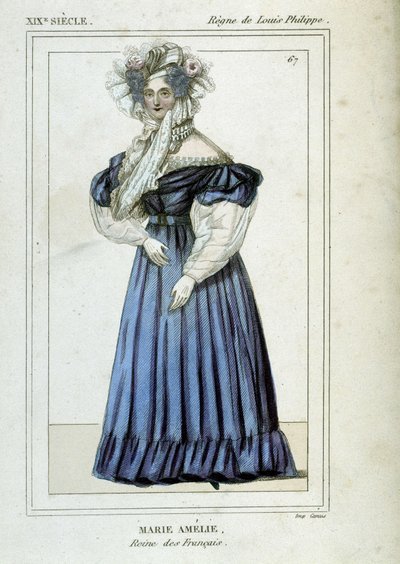 ルイ・フィリップ1世の妻であるフランス王妃、マリー・アメリー・ド・ブルボン（1782年～1866年）の肖像。 作： Unknown artist