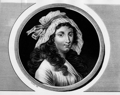 マリー・アン・シャルロット・コルデー（1768-1793）の肖像。フランス革命の歴史的絵画全集（全3巻）」に掲載されたエングレーヴィング。1804. 作： Unknown artist