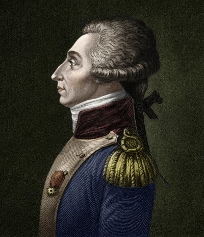 フランスの貴族・軍人であるラファイエット侯爵、マリー・ジョセフ・ジルベール・モティエ（1757-1834）の肖像。 作： Unknown artist