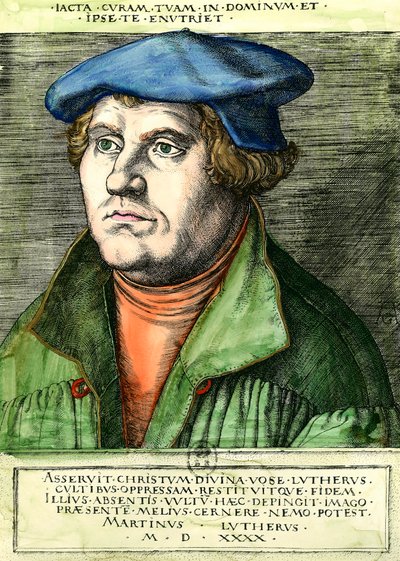 マルティン・ルター（1483-1546）の肖像 ドイツの宗教改革者 16世紀のエングレーヴィング 個人蔵 作： Unknown artist