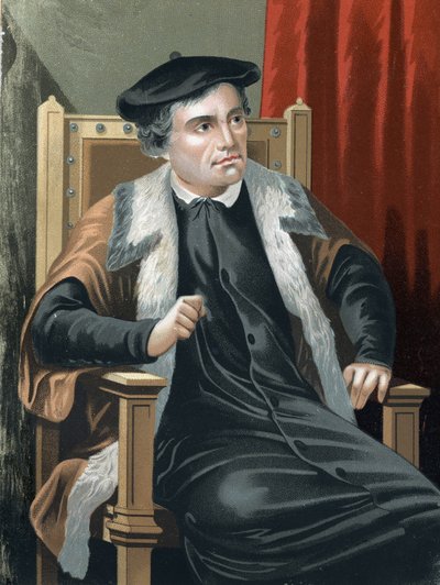 マルティン・ルター（1483-1546）の肖像（hombres y Mujeres celebresより。バルセロナ 1877年 作： Unknown artist