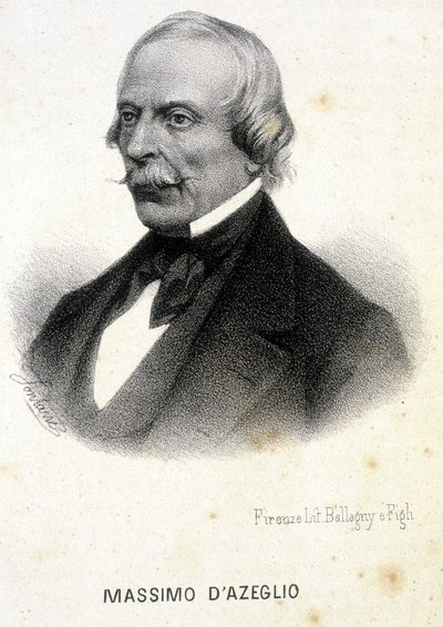 イタリアの政治家、画家、作家であるアゼリオ侯爵、マッシモ・タパレッリ（1798 - 1866）の肖像。19世紀のエングレーヴィング。 作： Unknown artist