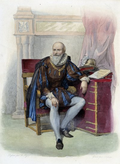 フランスの政治家、サリー公爵マクシミリアン・オブ・ベスーン（1560-1641）の肖像。Mennechet, Paris 作： Unknown artist