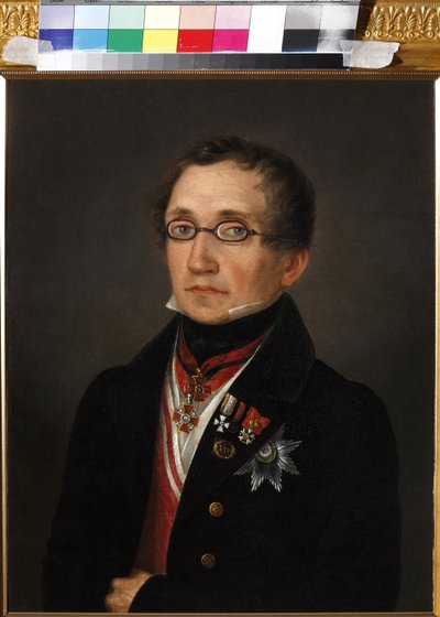 Nikolai Fyodorovich Smirnoy (1790-1851) の肖像、匿名。 キャンバスに油彩、1820 年代初頭、州立博物館 プーシキン、モスクワ 作： Unknown artist