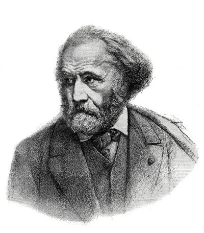 フランスの画家、ポール・シュナヴァール（1807-1895）の肖像 - 1895年のエングレービング 作： Unknown artist