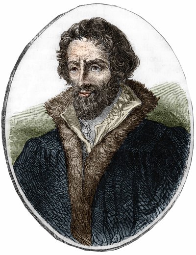 ドイツの宗教改革者、フィリップ・メランヒトン（メランション）（1497 - 1560）の肖像。19世紀のエングレーヴィング 作： Unknown artist