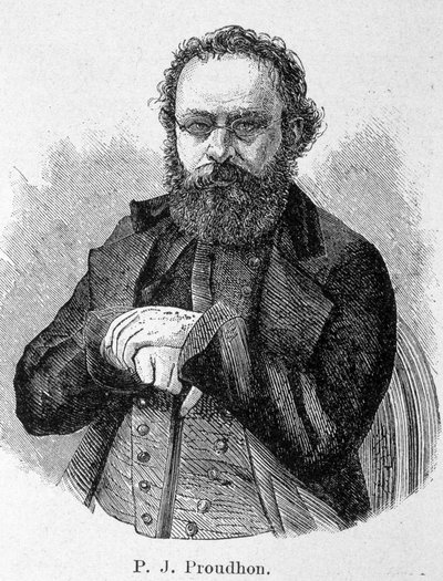 フランスの社会主義者、ピエール・ジョセフ・プルドン（1809～1865年）の肖像 作： Unknown artist