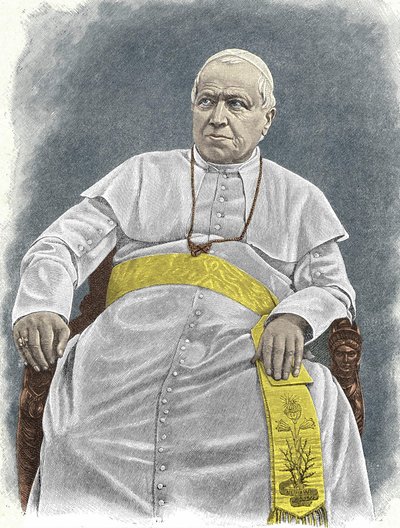 第253代ローマ教皇ピウス9世（1792〜1878）の肖像（1846〜1878）。 作： Unknown artist