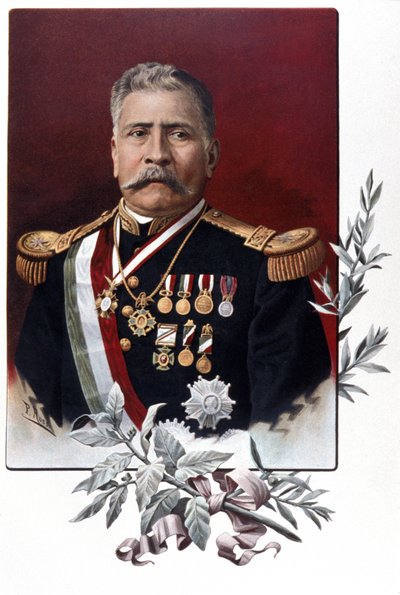 メキシコの将軍であり国家公務員であったポルフィリオ・ディアスの肖像（オアハカ州 作： Unknown artist