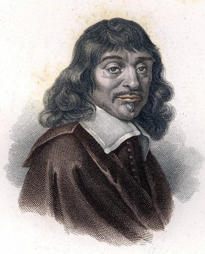 ルネ・デカルトの肖像、グラヴュール。19世紀 作： Unknown artist