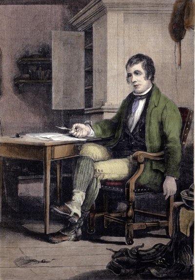 スコットランドの詩人、ロバート・バーンズ（1759-1796）の肖像。 作： Unknown artist