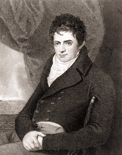 アメリカの造船技師ロバート・フルトン（1765〜1815）の肖像（「ノーチラス号」）。19世紀のエングレーヴィング。 作： Unknown artist