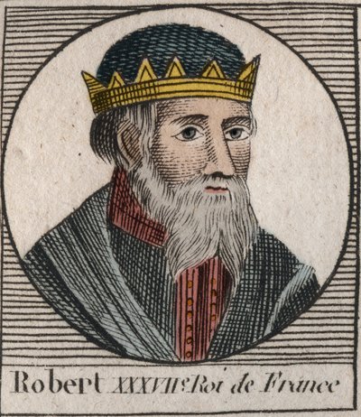 922年から923年まで西フランシアの王であったロバート1世（約860～923年）の肖像 - Robert I, king of West Francia from 922 to 923 - engraving from "Instruction sur l