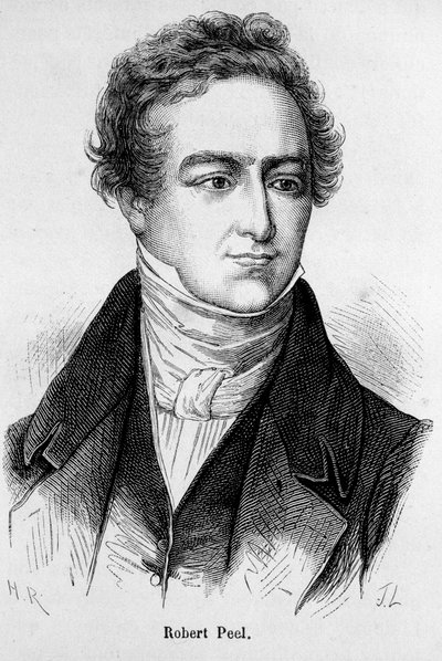 イギリスの政治家、ロバート・ピールの肖像（1788年〜1850年 作： Unknown artist