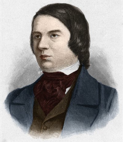 ドイツの作曲家、ロベルト・シューマン（1810-1856）の肖像。 作： Unknown artist