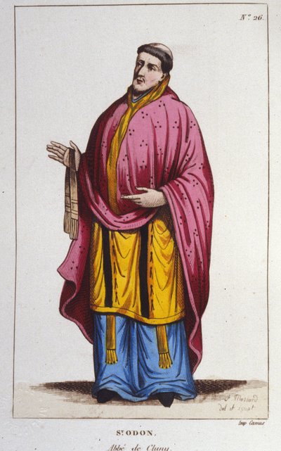 聖オドン・ド・クリュニーの肖像 1830年の彫刻 作： Unknown artist