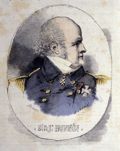 ジョン・フランクリン卿（1786-1847）の肖像。 作： Unknown artist