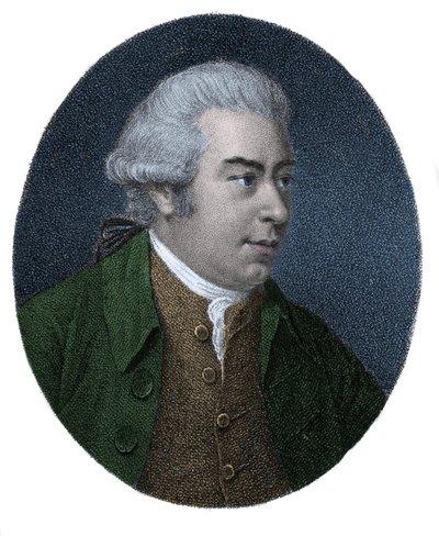 イギリスの探検家・博物学者、サー・ジョセフ・バンクス（1743-1820）の肖像。19世紀のカラーエングレーヴィング。 作： Unknown artist