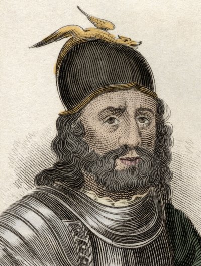 スコットランドの騎士、ウィリアム・ウォレス卿（ブレイブハート）（約1270〜1305年）の肖像。19世紀のエングレーヴィング。 作： Unknown artist