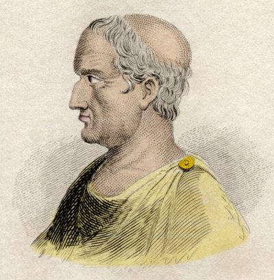アテネの立法者であり詩人であったソロンの肖像（前640年頃〜前588年頃）」。19世紀のエングレーヴィング。 作： Unknown artist