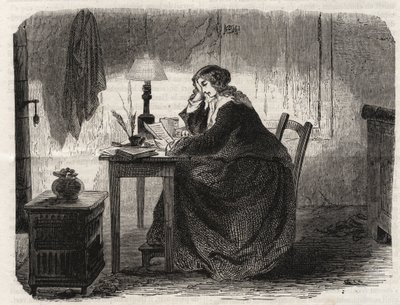 ソフィー・ジェルマン（1776-1831）フランスの数学者の肖像（Portrait of Marie-Sophie Germainフランスの数学者、物理学者、哲学者）-エングレーヴィング1860年～。 作： Unknown artist