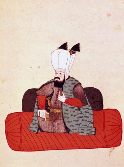スルタン・アムラート3世（またはムラード3世）（1574-1595）の肖像 17世紀（1671年）の原画の後、19世紀（1828年）の手稿Cicognaのミニチュア。ヴェネツィア、ビブリオテカ・マルシアーナ 作： Unknown artist
