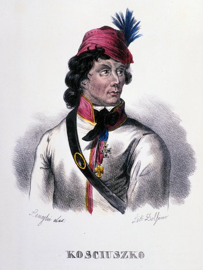 タデウス（タデウシュ）・コシウシュコ（コシウシュコ）の肖像 ポーランドの軍人（1746-1817）。19世紀のエングレーヴィング 作： Unknown artist