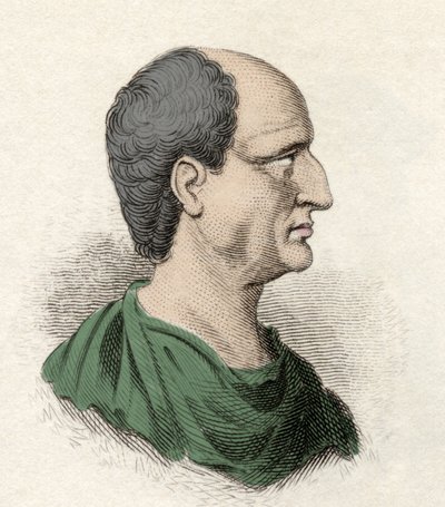 政治家でアテネの将軍だったテミストクレ（ギリシャ語でThemistokles）の肖像（前525-460年）。19世紀のエングレーヴィング。 作： Unknown artist