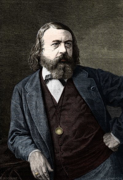 フランスの作家、Theophile Gautier（1811-1872）の肖像。 作： Unknown artist