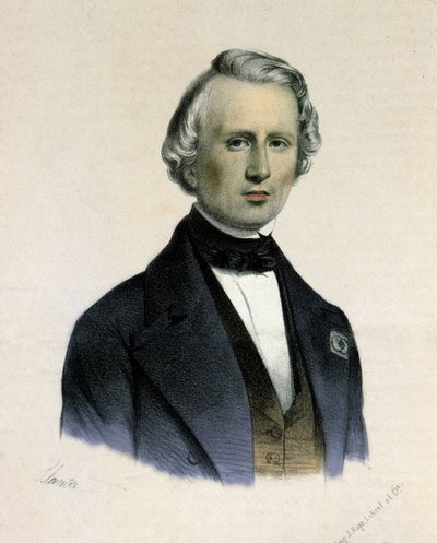 Urbain Jean Joseph Le Verrier or (Leverrier), フランスの数学者・天文学者（1811-1877）の肖像。惑星海王星を最初に観測した人物。 作： Unknown artist