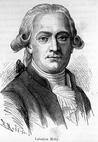 盲人の教育に尽力したフランスの教育学者、ヴァランタン・ハウイ（1745-1822）の肖像。 作： Unknown artist