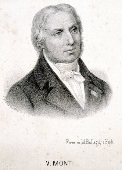 イタリアの詩人ヴィンチェンツォ・モンティ（1754～1828）の肖像、19世紀の彫刻。 作： Unknown artist