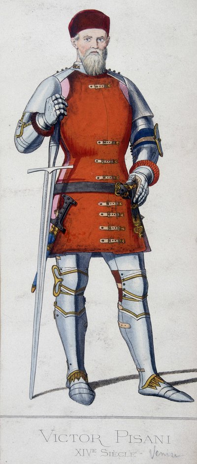ヴィットーレ・ピサーニの肖像ヴェネツィアの提督（1324年～1380年）。 作： Unknown artist